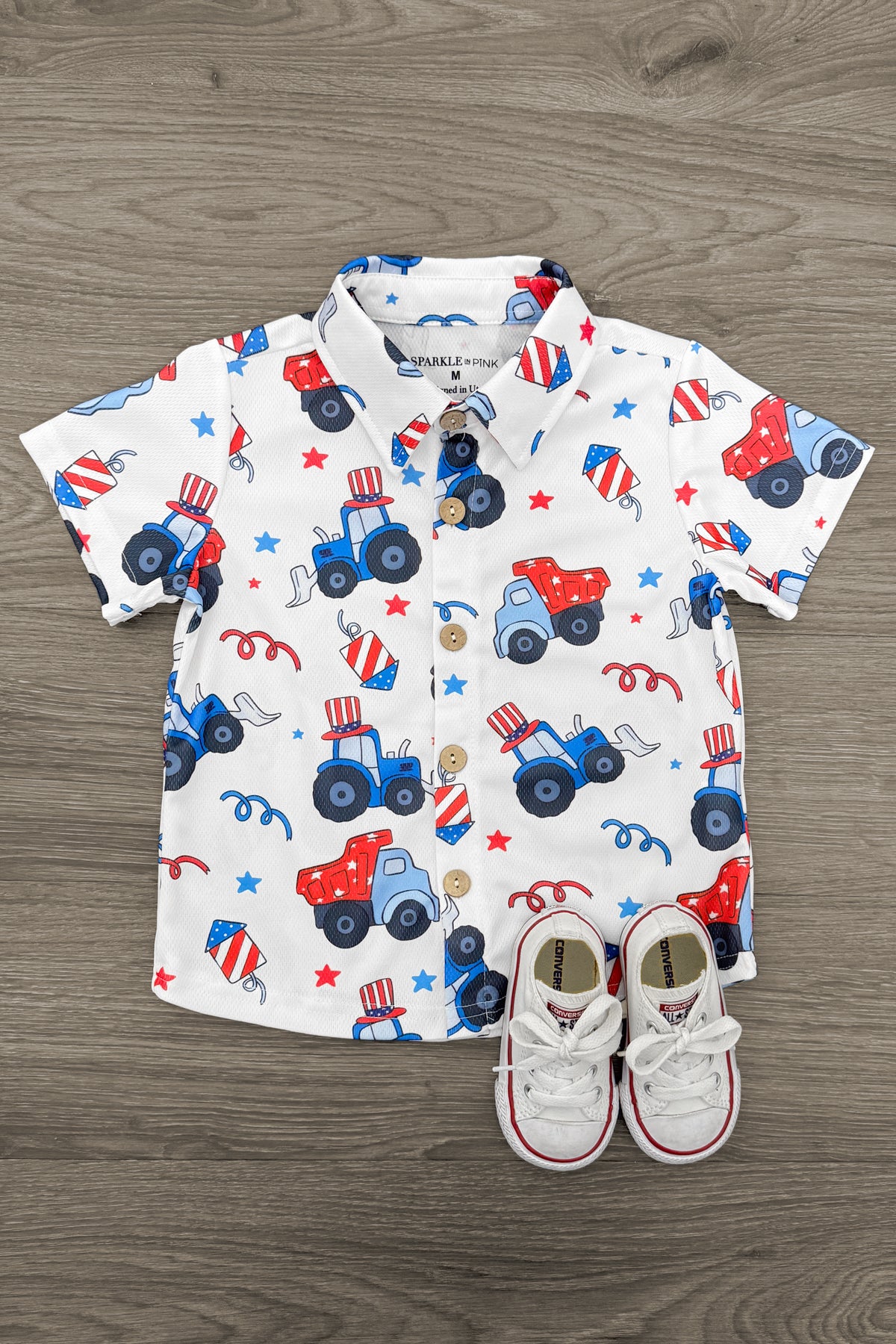 IMG_5105-Edit Firecrackers & Tractors Button Down Top - Image 1