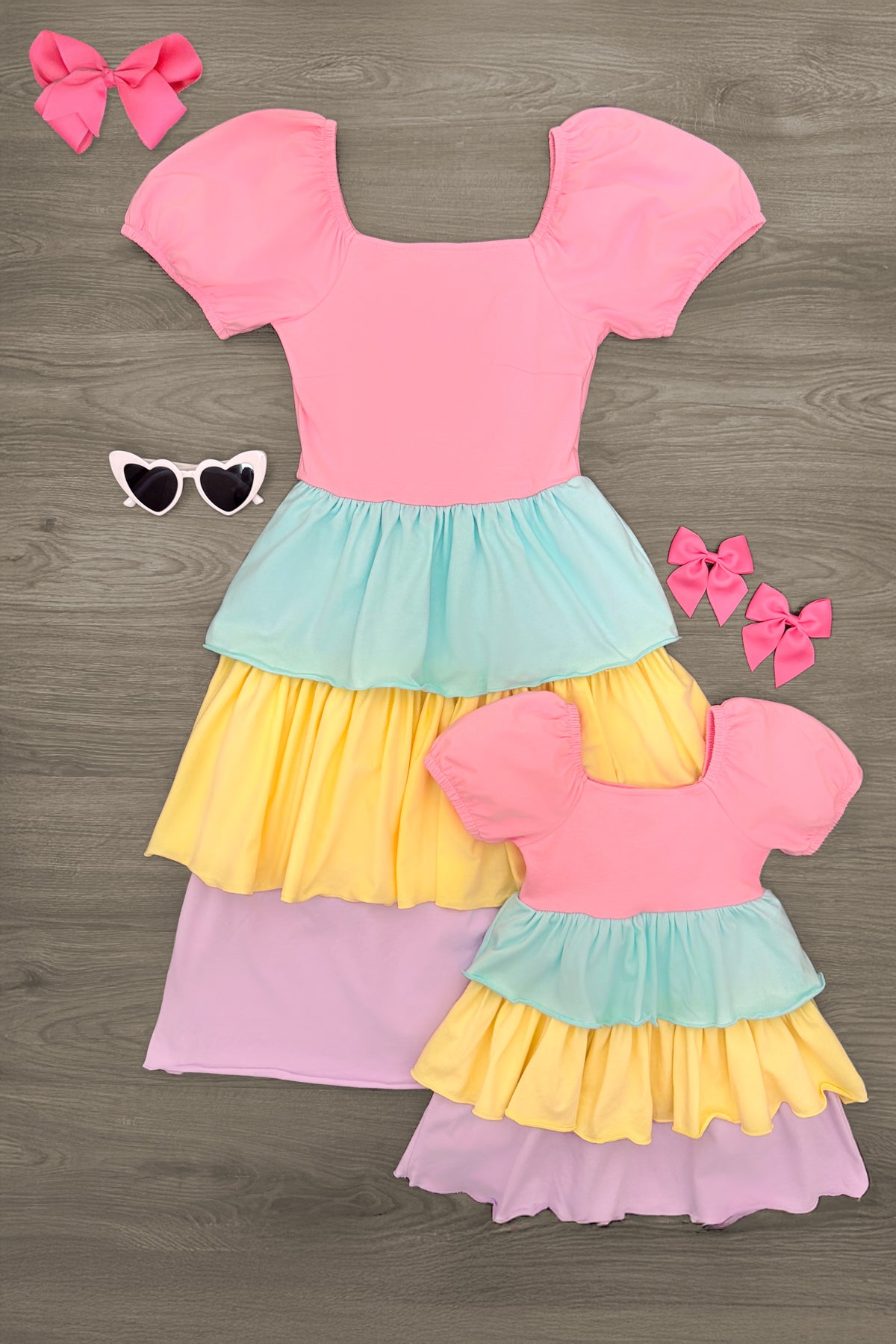 IMG_5217-Edit Mom & Me - Pastel Ruffle Dress - Image 1