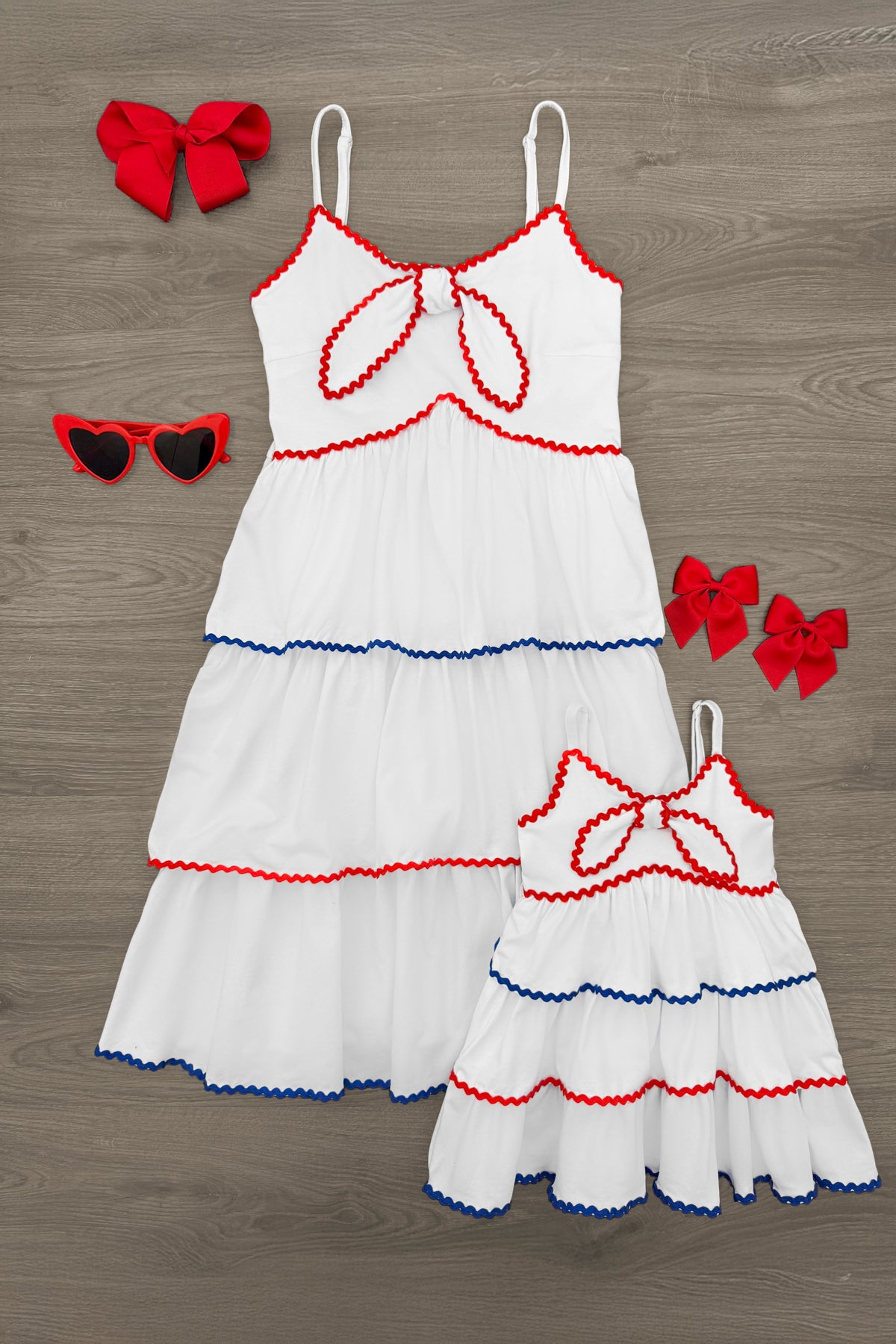 IMG_5820-Edit Mom & Me - Red White & Blue Tank Ruffle Dress - Image 1