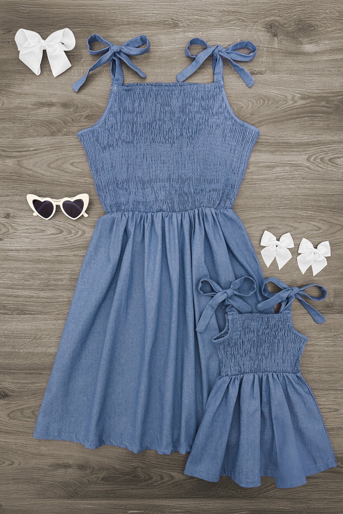 IMG_6046-Edit_6899b011-4317-4125-a9bf-5087a35574f2 Mom & Me - Chambray Tank Dress - Image 1