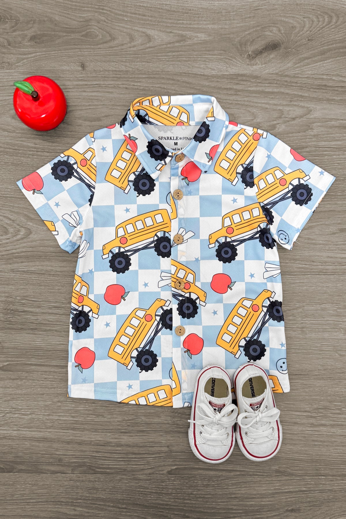 IMG_6172-Edit Blue Checkered School Button Down Top - Image 1