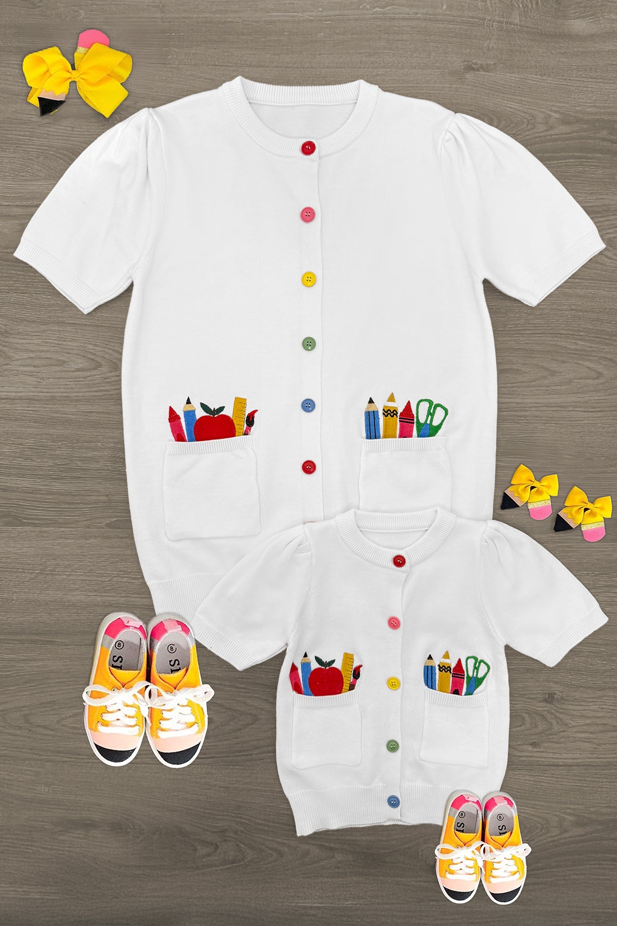 IMG_6244-Edit-Edit Mom & Me - School Supply Sweater Cardigan - Image 1