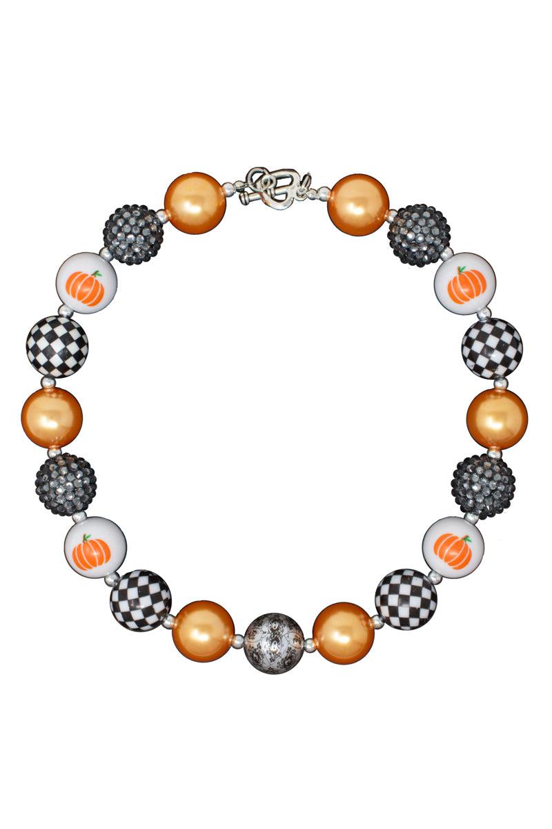 IMG_6384-Edit Checkered Pumpkin Bubblegum Necklace - Image 1