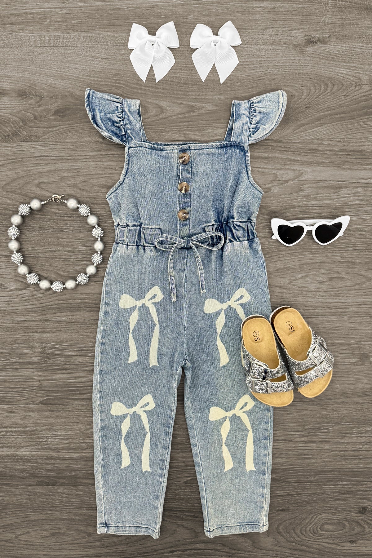 IMG_6592-Edit Bow Denim Jumpsuit - Image 1