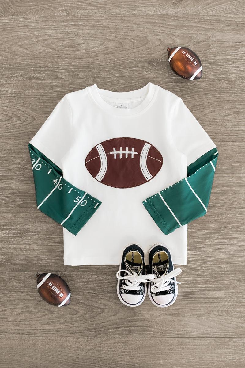IMG_6632-Edit White Football Long Sleeve T-Shirt - Image 1