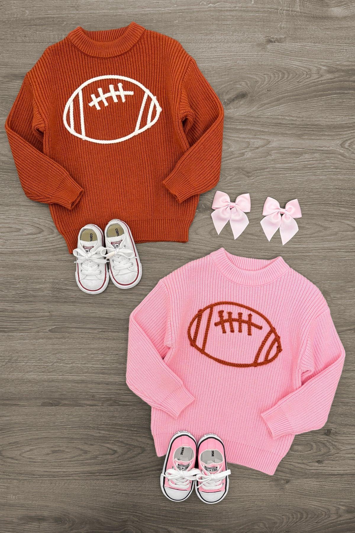 IMG_6930-Edit Football Knit Sweater - Boy or Girl - Image 1