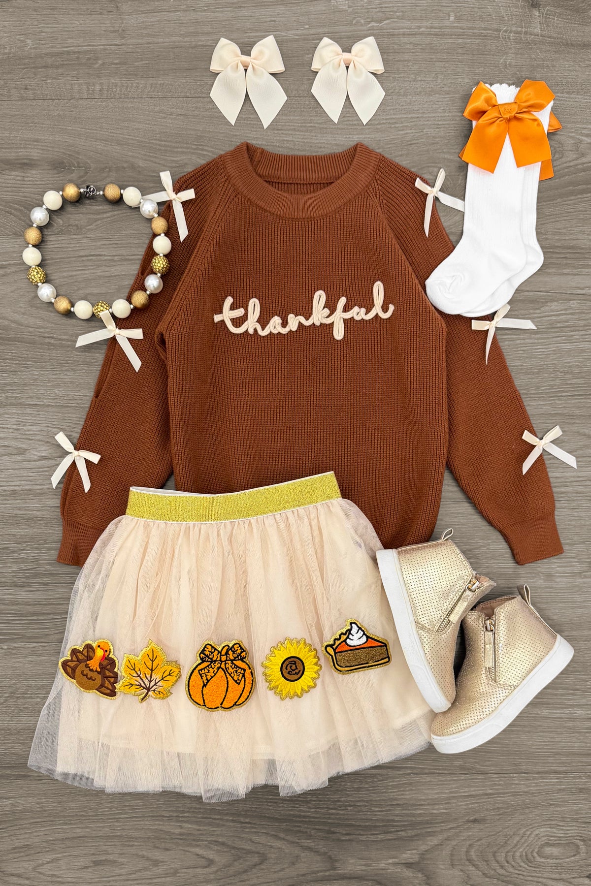 IMG_7463-Edit "Thankful" Sweater Tutu Skirt Set - Image 1