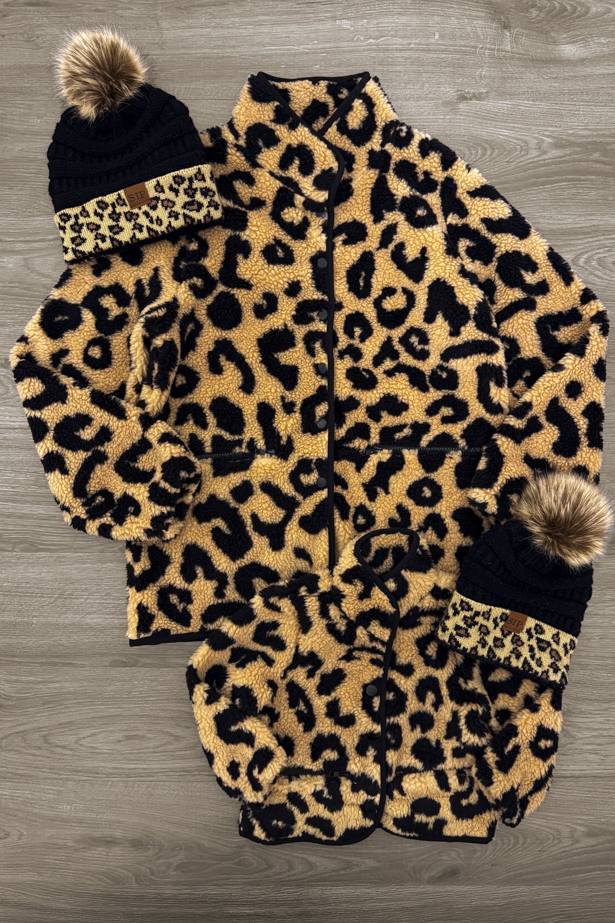 IMG_7495-Edit Mom & Me - Cheetah Button Down Sherpa Jacket - Image 1