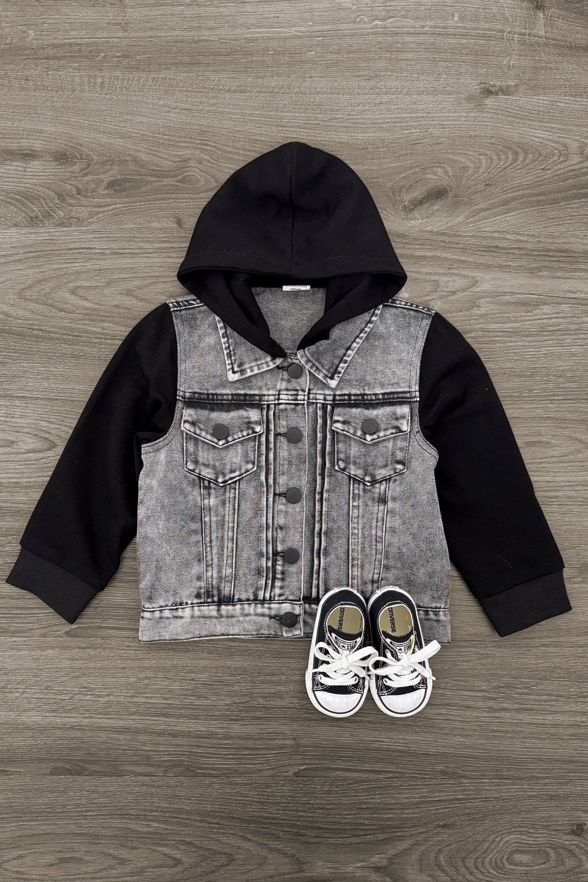 IMG_8079-Edit Hooded Denim Jacket - Image 1