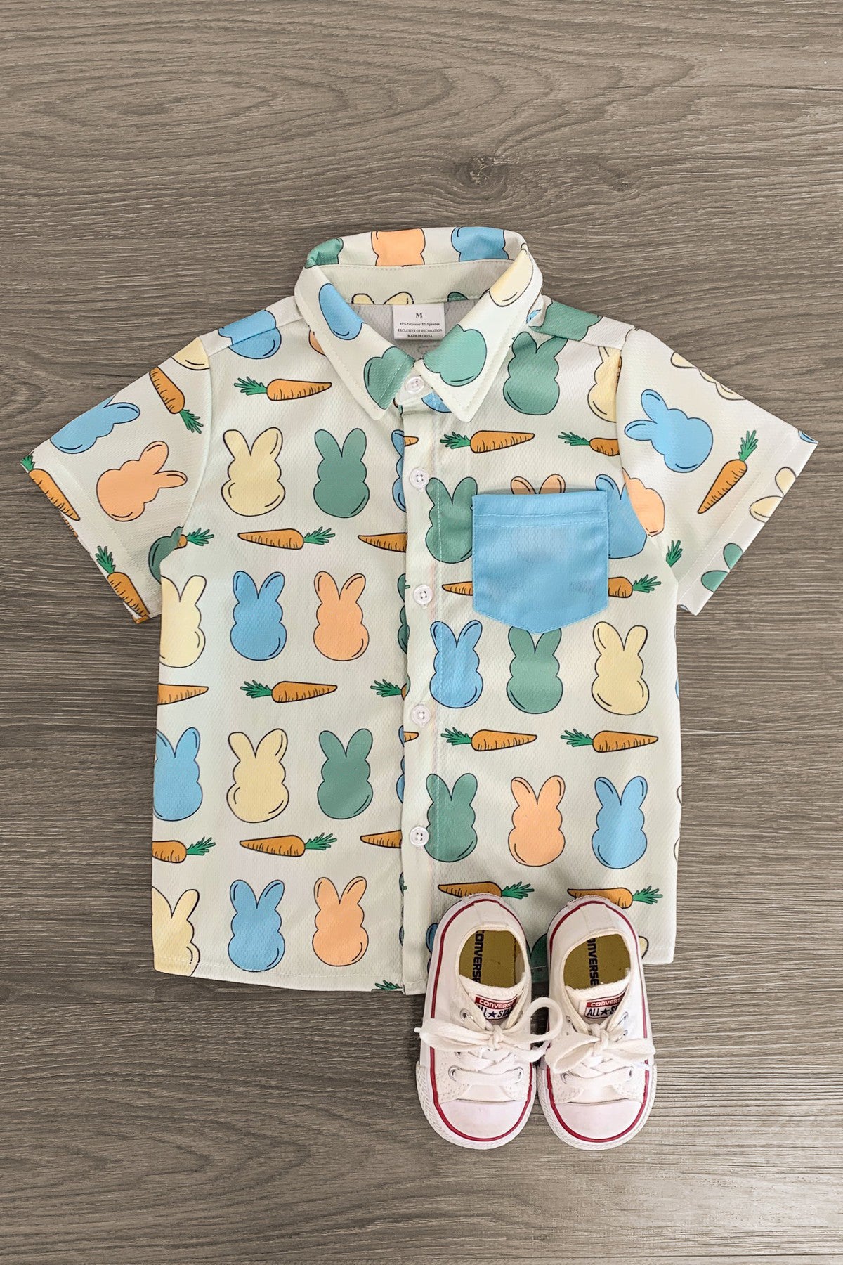 IMG_8091-Edit-1 Mint Bunny Peep Button Down - Image 1