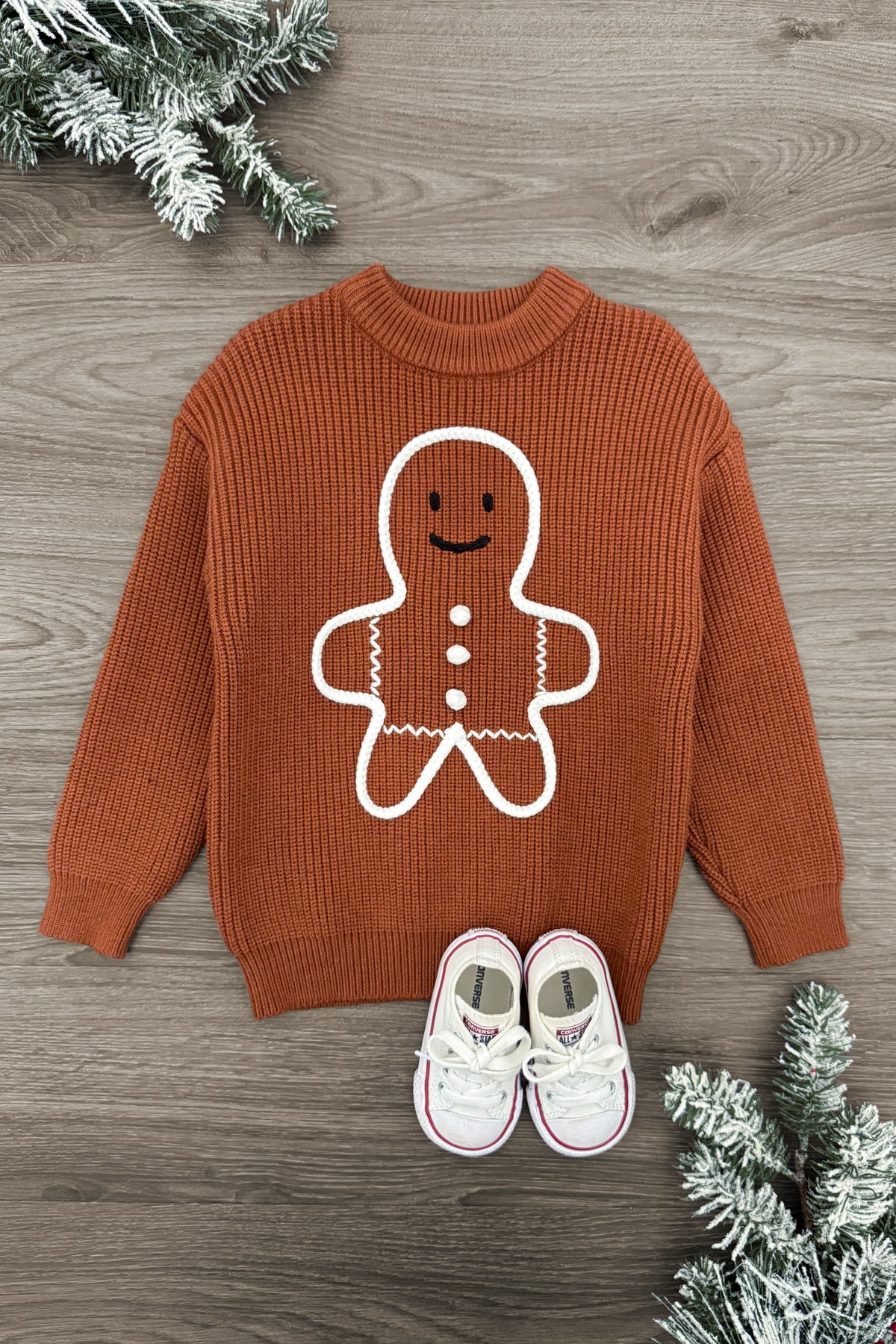 IMG_8305-Edit-Edit Brown Gingerbread Man Sweater - Image 1