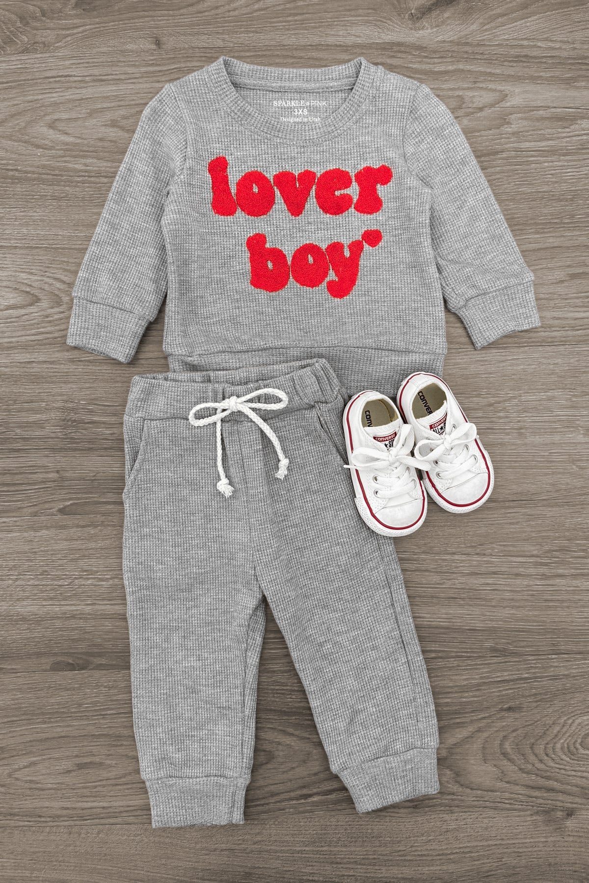 IMG_8635-Edit_0537eff1-1722-4b70-94b1-a77a15ae22d3 "Lover Boy" Waffle Knit Lounge Set - Image 1