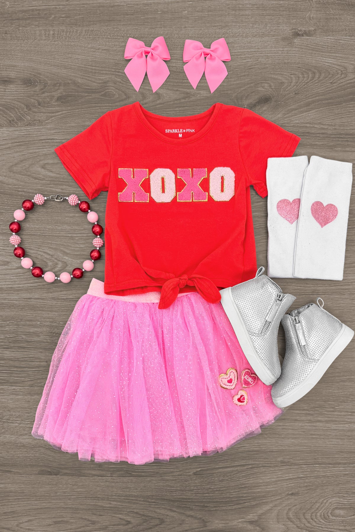 IMG_8725-Edit "XOXO" Glitter Tutu Skirt Set - Image 1