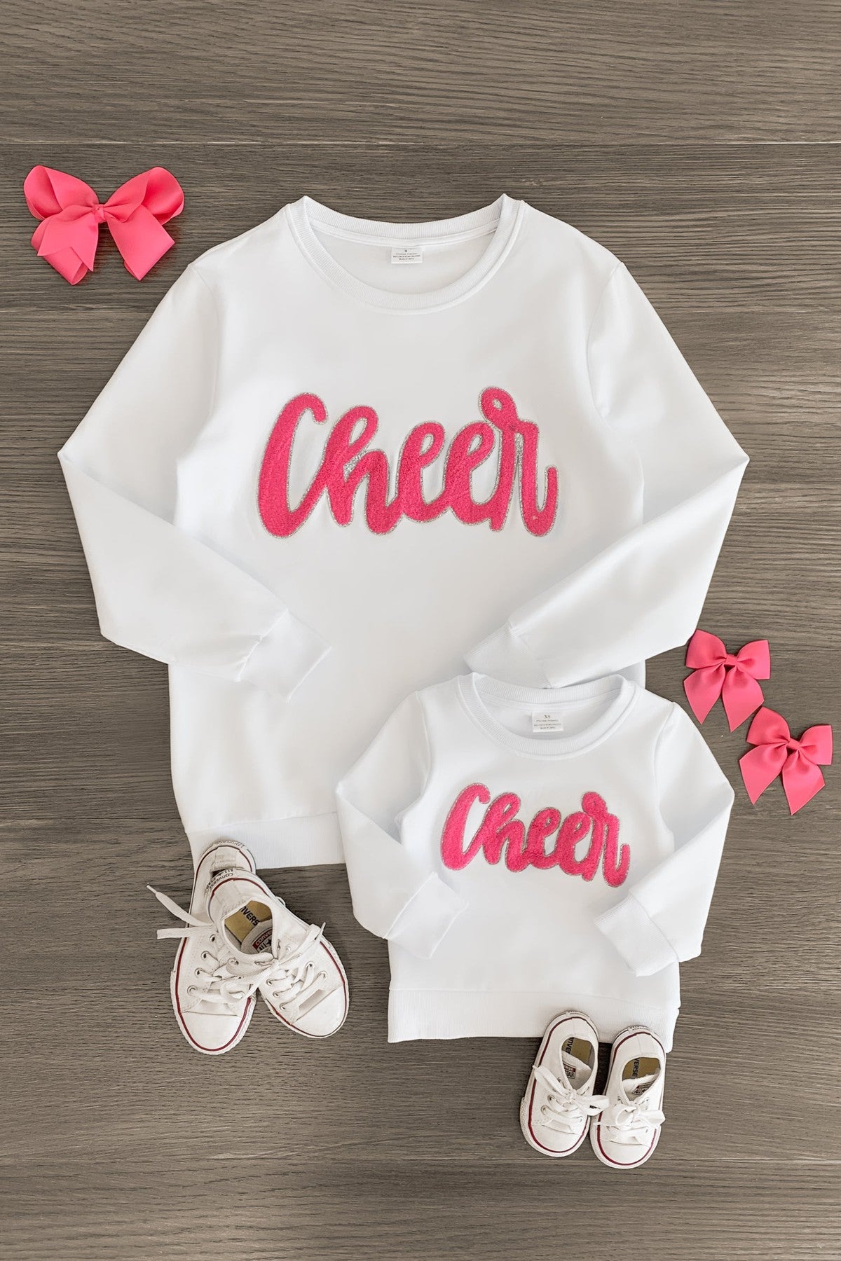 IMG_9168-Edit Mom & Me - "Cheer" Chenille Patch Long Sleeve Top - Image 1