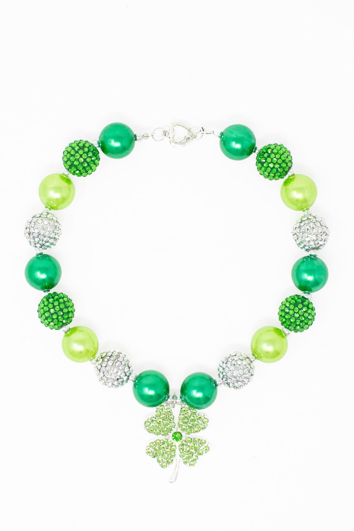 IMG_9263-Recovered Four Leaf Clover Bubblegum Necklace - Image 1