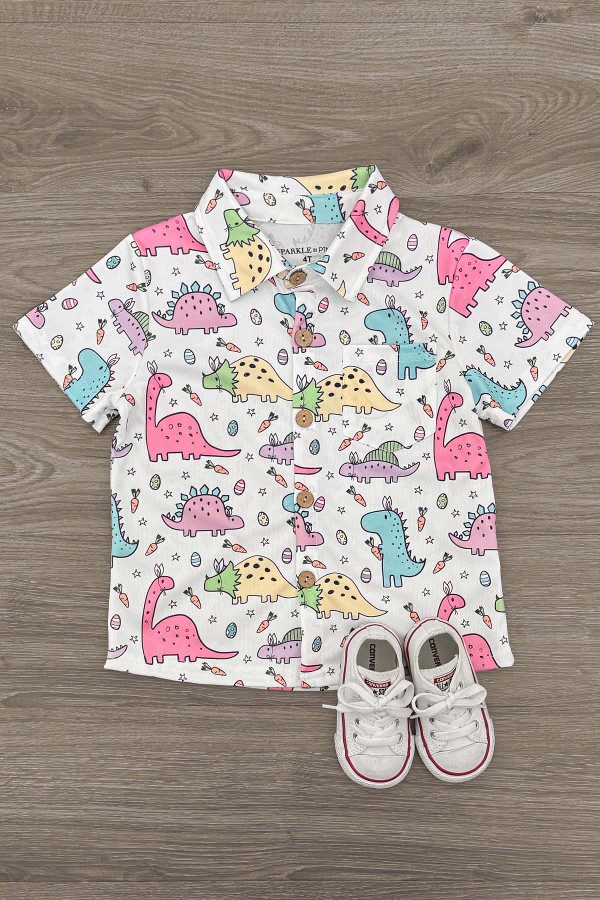 IMG_9412-Edit Pastel Dinosaur Button Down - Image 1