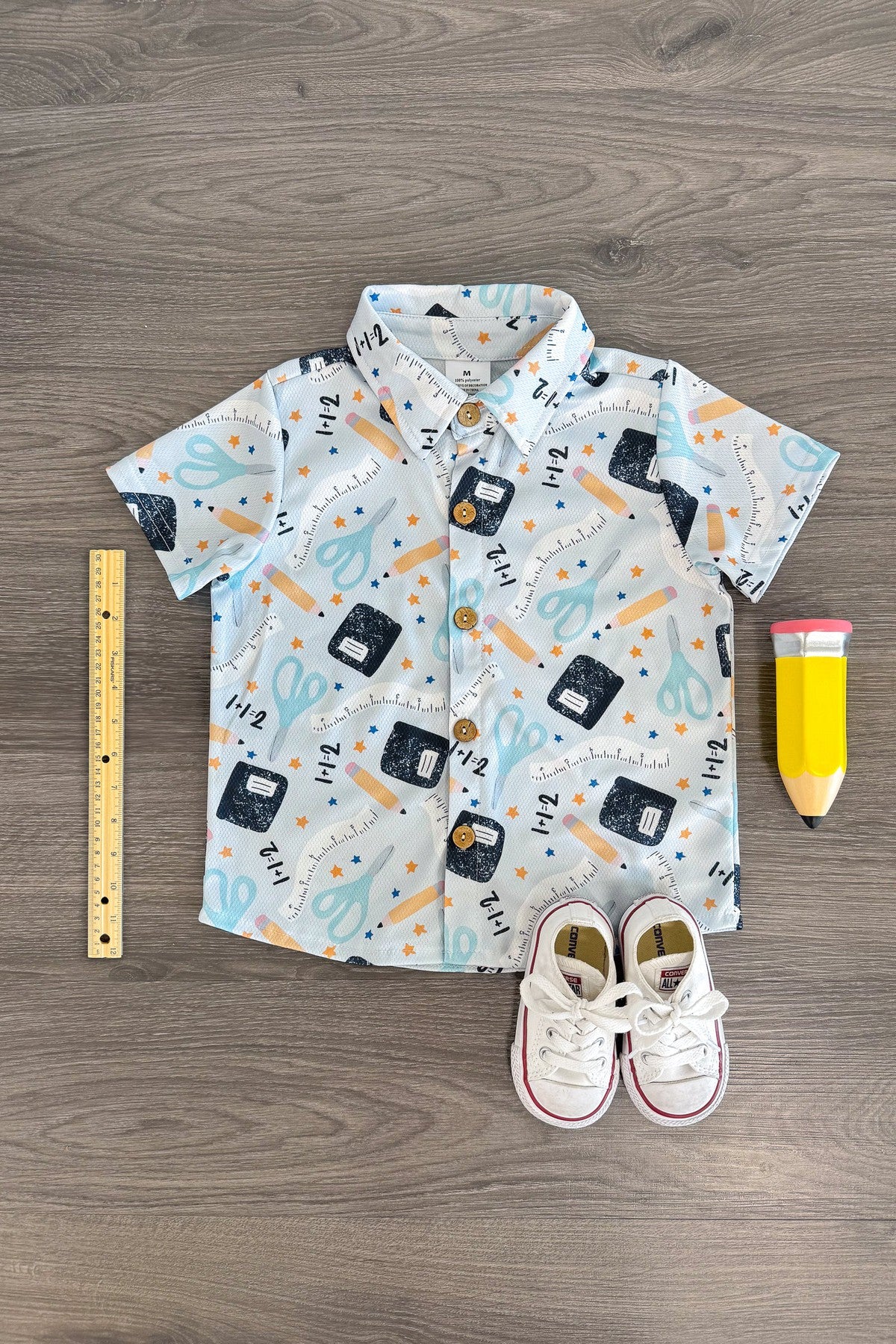 IMG_9505-Edit Light Blue School Button Down Top - Image 1