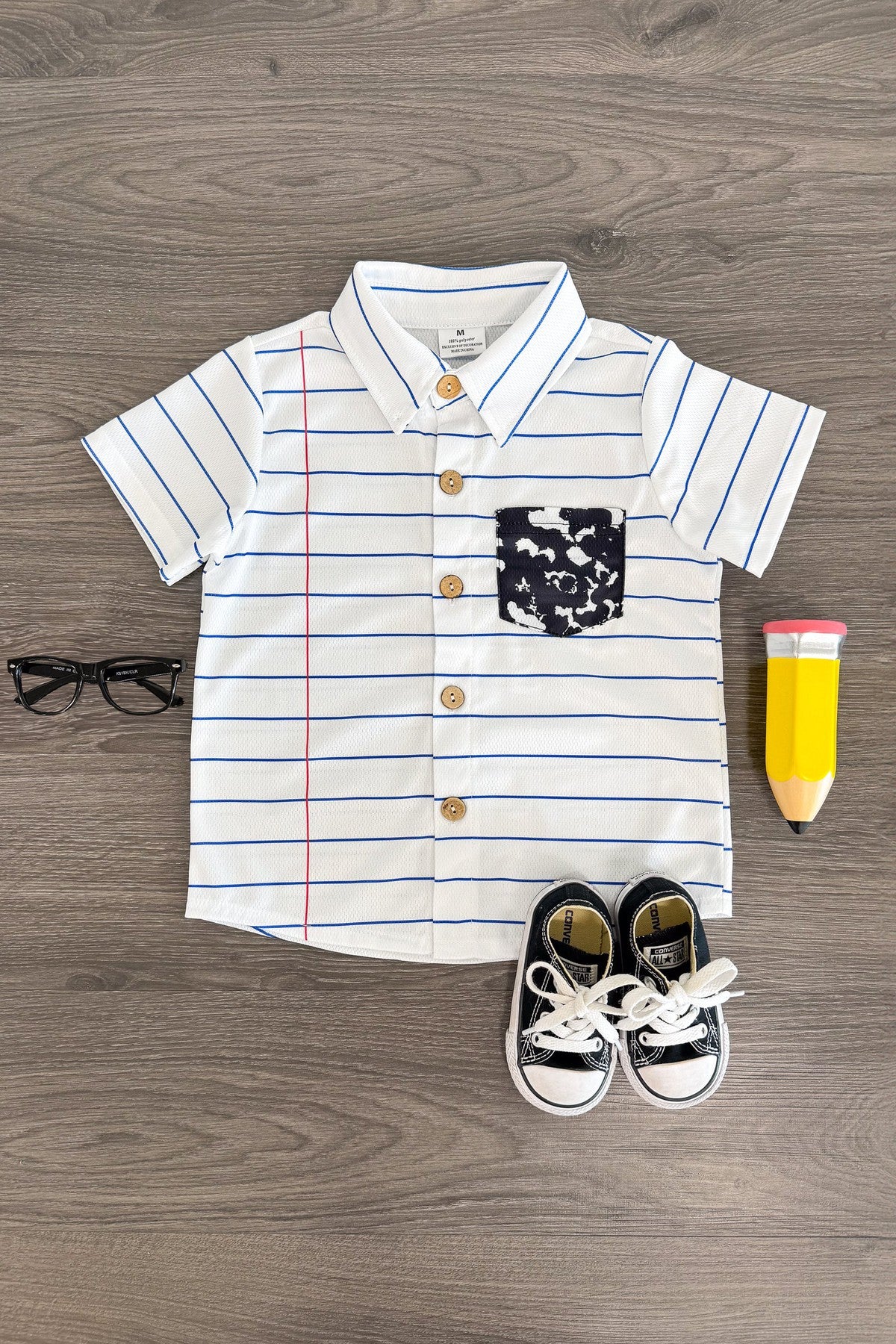 IMG_9515-Edit White Striped Notebook Button Down Top - Image 1