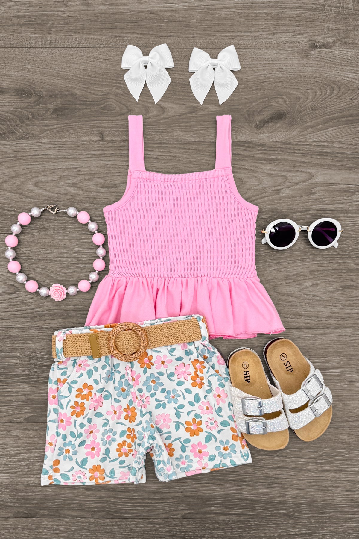 IMG_9723-Edit Pink Floral Short Set - Image 1