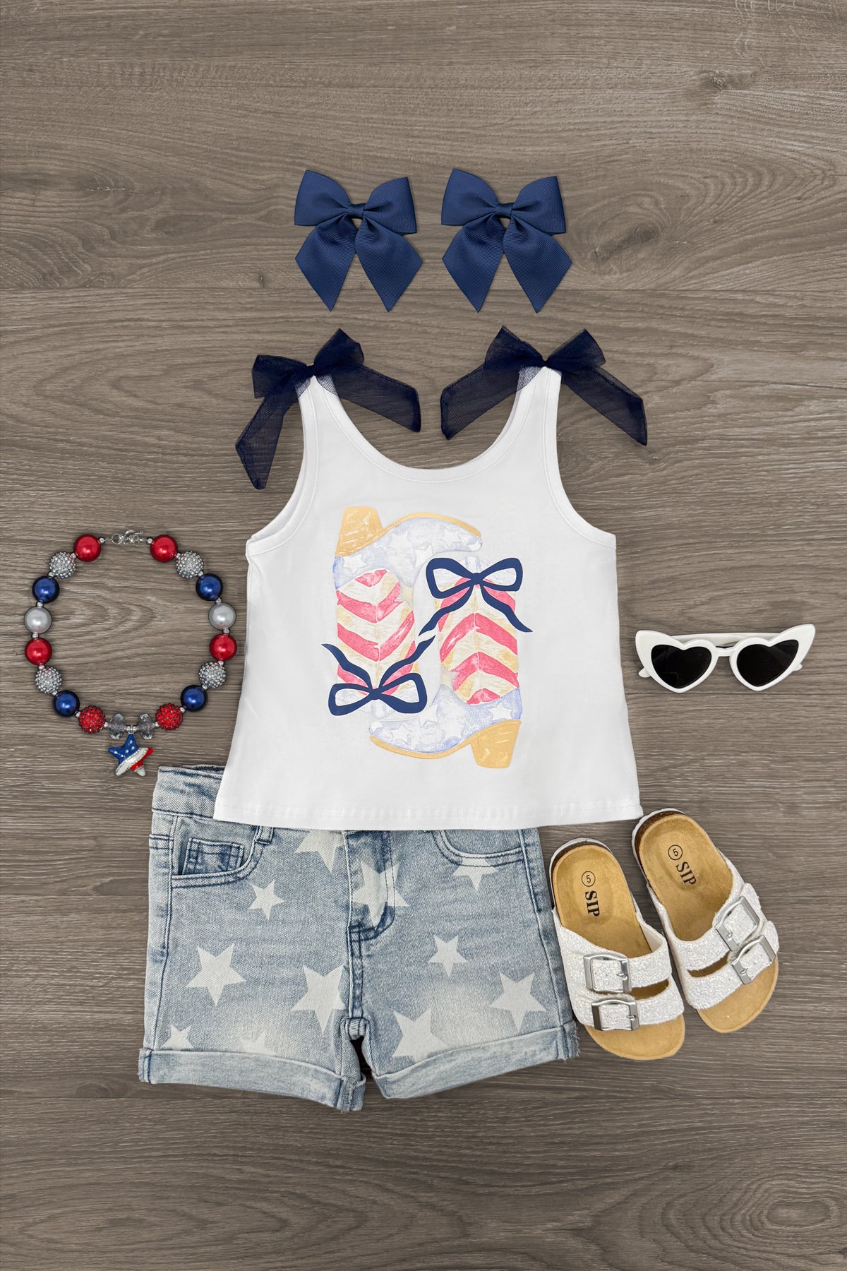 IMG_E0782-Edit Cowgirl Bow Denim Short Set - Image 1