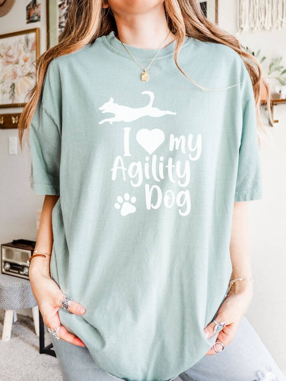 LoveAgilityDogT-ShirtBay I Love My Agility Dog Comfort Colors Cotton Women's Short Sleeve Graphic T-Shirt - Image 1