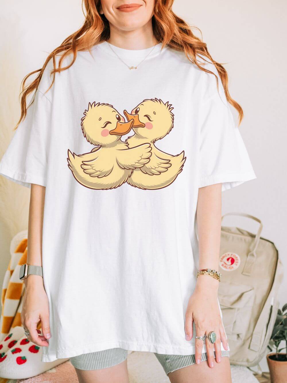 Lovely_Duck_White Lovely Duck Graphic T-Shirt Unisex Short Sleeve Tee - Image 1