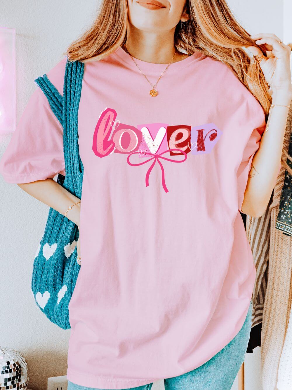Lover_Blossom Lover T-Shirt Valentine's Day Cute Graphic Unisex Short Sleeve Tee - Image 1