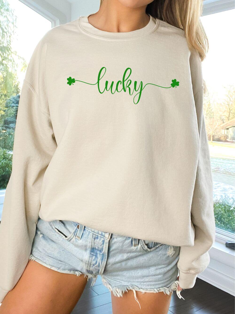 LuckySand Lucky Shamrock St. Patrick's Day Unisex Heavy Blend™ Crewneck Sweatshirt - 8 Colors - Image 1