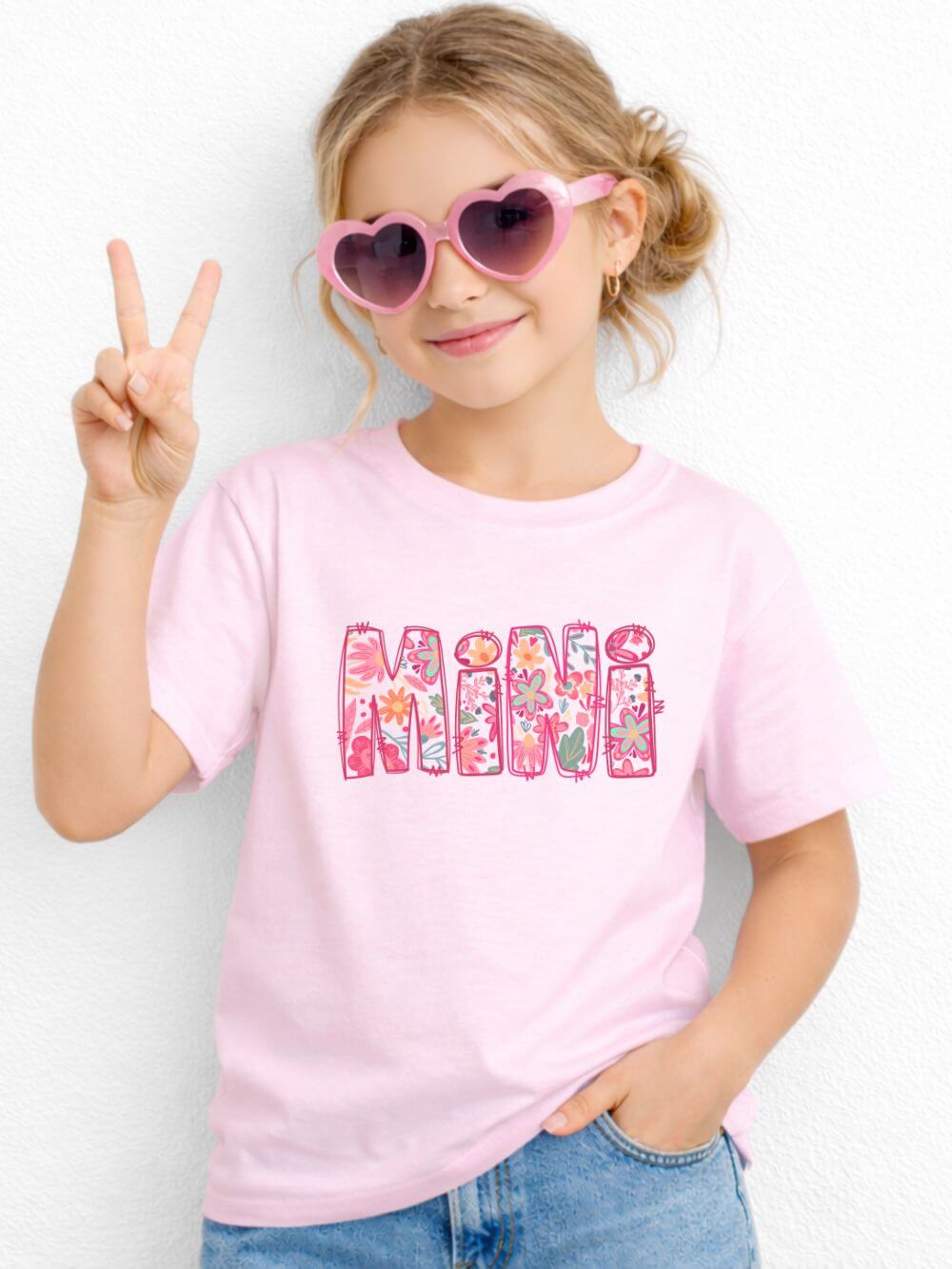 Mini_Abstract_Floral_Pink Mini Abstract Floral Graphic Kids' Mom & Me T-Shirt - Image 1
