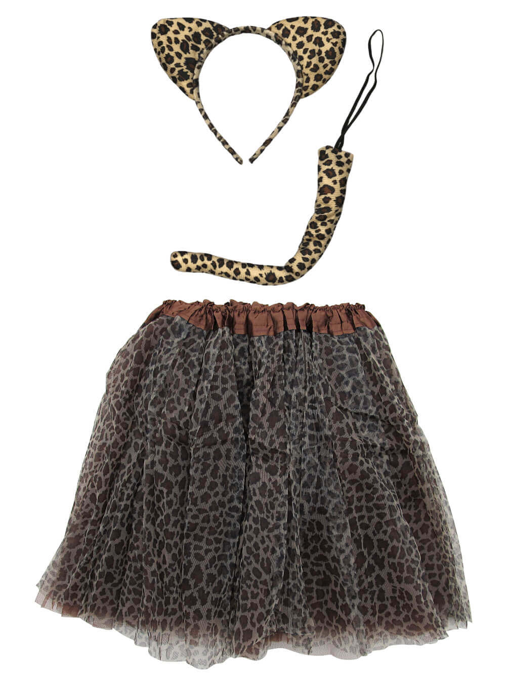 NewCheetahTutuCostumeAdult-1 Sassy Cheetah Costume Set for Adults & Plus Size – Tutu Skirt, Tail & Ears Headband – Fun Outfit for Halloween & Cosplay - Image 1
