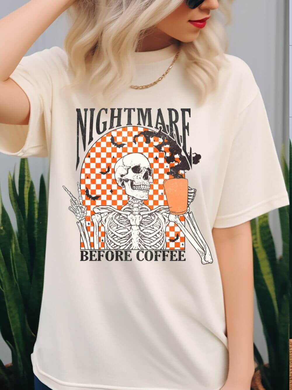 NightmareBeforeCoffeeT-Shirt Nightmare Before Coffee Comfort Colors Garment Dyed Unisex Graphic T-Shirt - Image 1