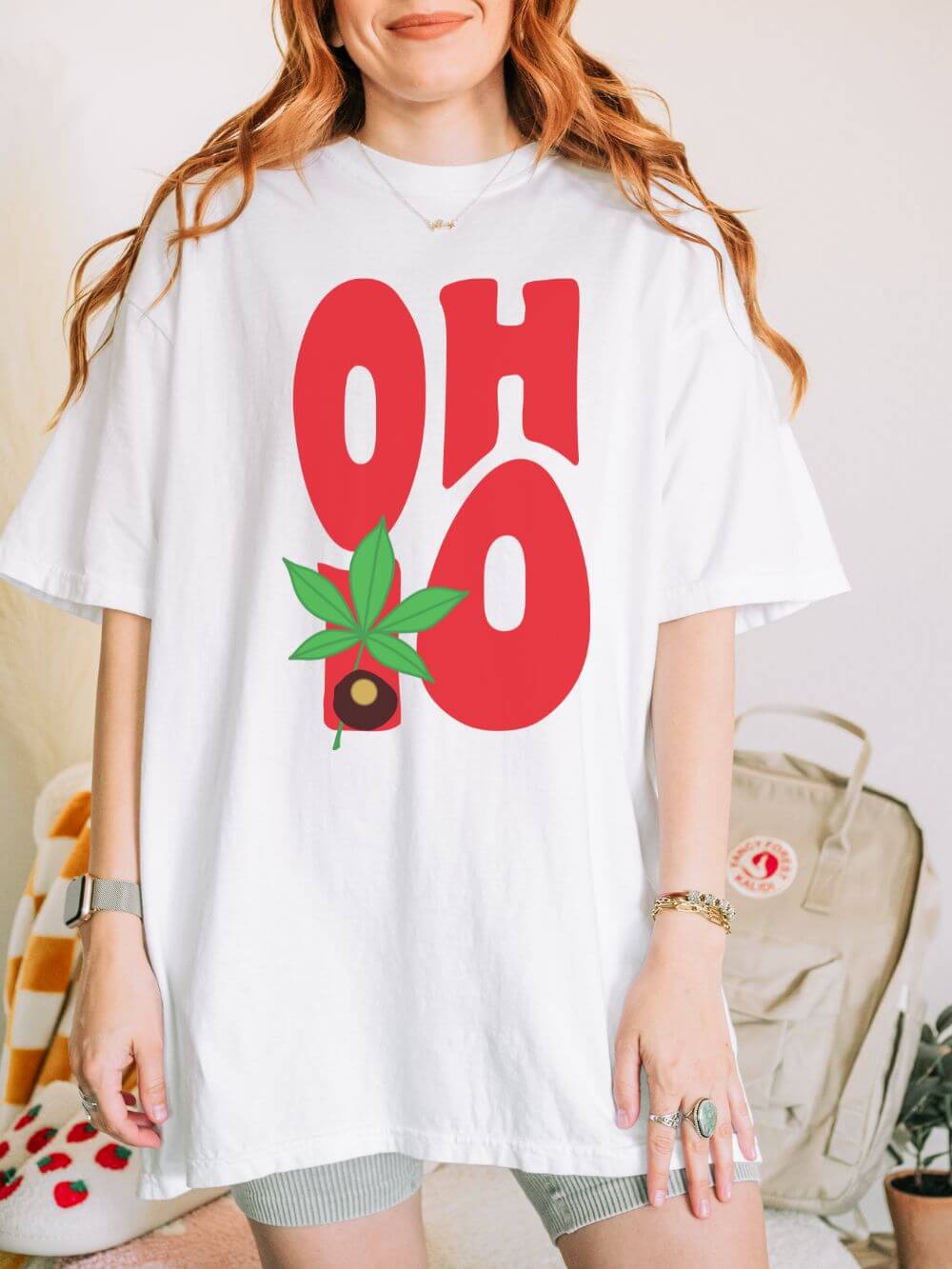 OH-IO_Buckeye_T-Shirt_White Ohio the Buckeye State OH-IO Tee Comfort Colors T-Shirt - Image 1
