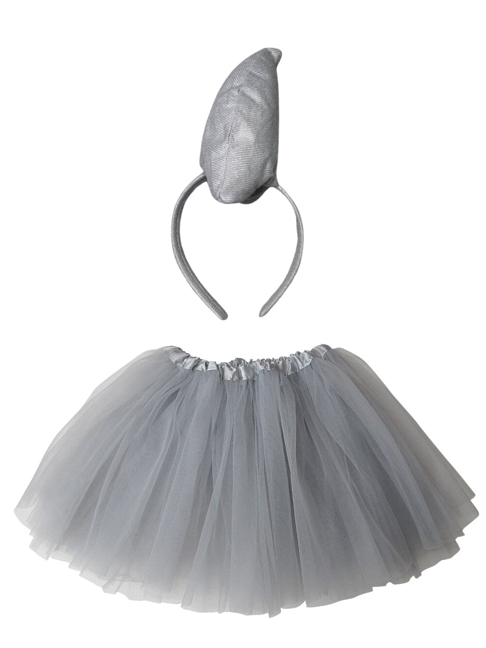 SharkTutuCostume-1 Shark Costume Set for Adults & Plus Size – Gray Tutu Skirt & Shark Fin Headband – Fun Animal Outfit for Halloween & Cosplay - Image 1
