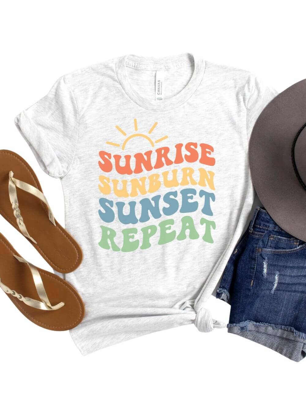 SunriseAsh Sunrise Sunburn Sunset Repeat Women's Jersey Short Sleeve Graphic Tee - Image 1