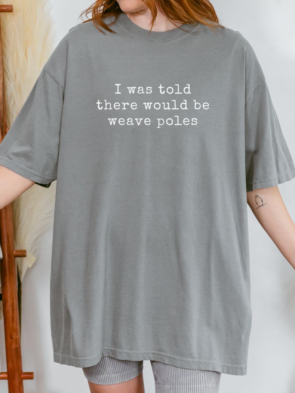 Weave_Poles_Gray I Was Told There Would be Weave Poles Dog Agility Graphic T-Shirt Unisex Short Sleeve Tee - Image 1