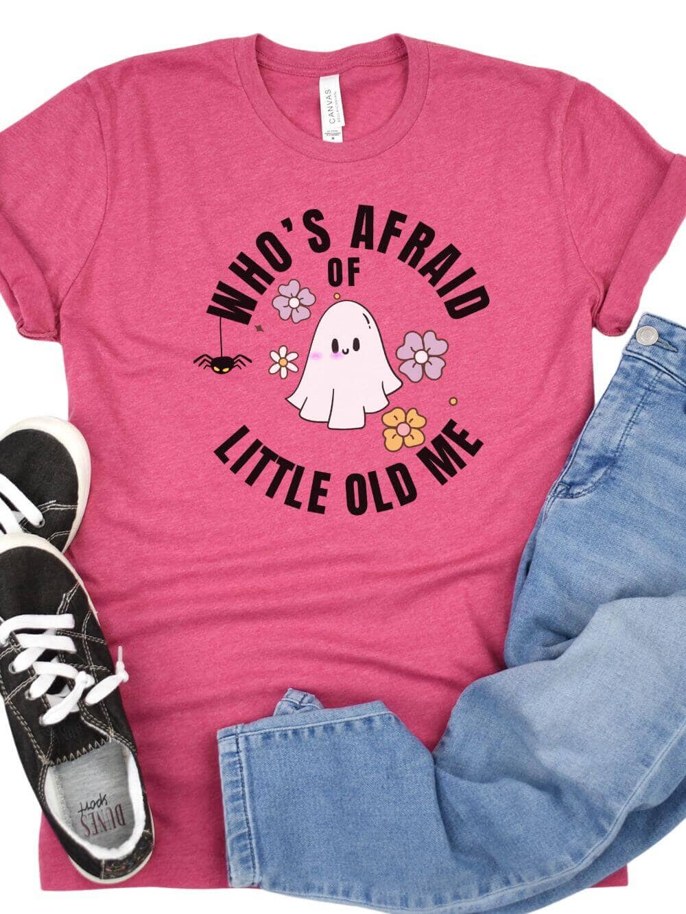 Who_sAfraidHeatherRaspberry Who's Afraid of Little Old Me Women's Graphic T-Shirt - Image 1
