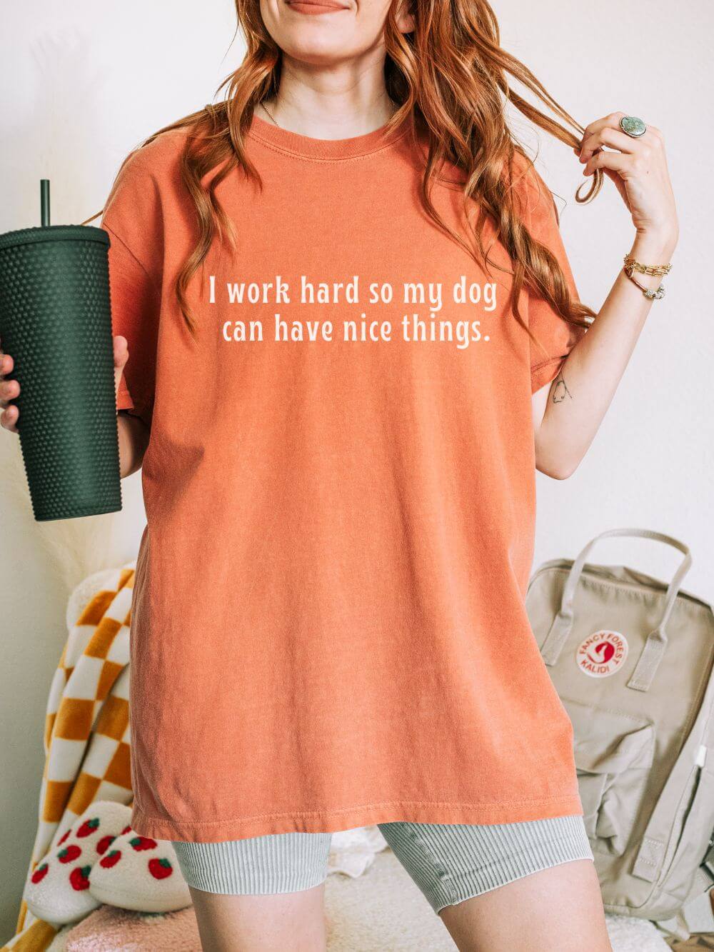 WorkHardDogNiceThingsYam I Work Hard So My Dog Can Have Nice Things Dog Sports Comfort Colors Unisex Dog Mom T-Shirt - Image 1