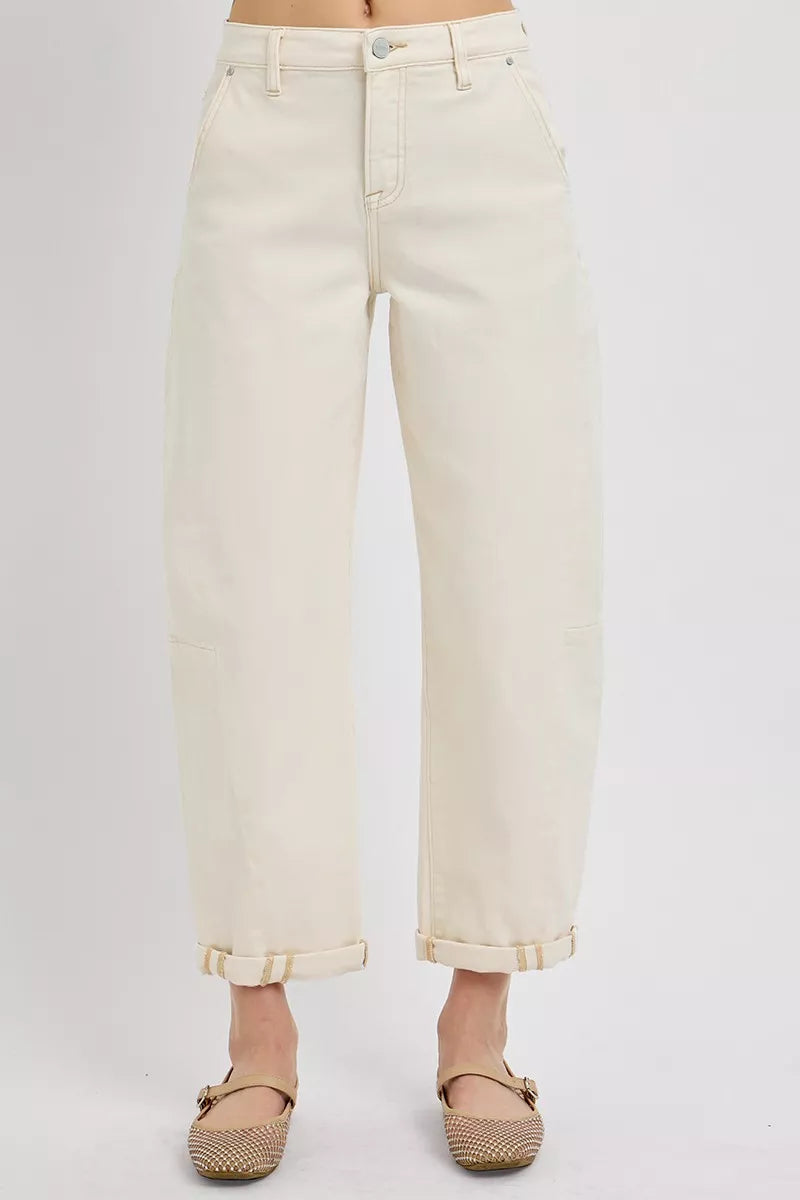 bc14d936641a40839e2ef73b022bc313-Max-Origin RISEN High Rise Relaxed Barrel Cuffed Jeans - Image 1