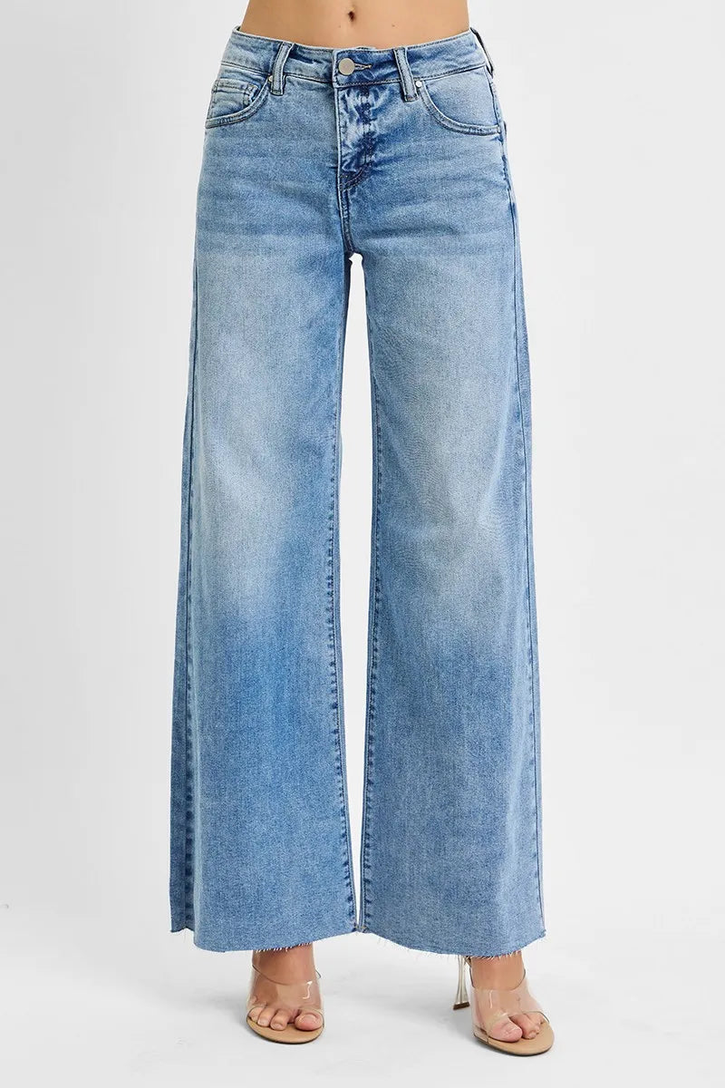 bcc8d48896cb4e79b1495cd314a7c6ad-Max-Origin RISEN Full Size Tummy Control High Rise Ankle Palazzo Jeans Plus Size - Image 1