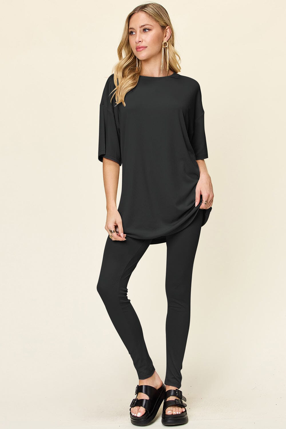 cd827fa8-aac2-4d8e-a335-640a7613027a-Max Double Take Full Size Round Neck Dropped Shoulder T-Shirt and Leggings Set - Image 1
