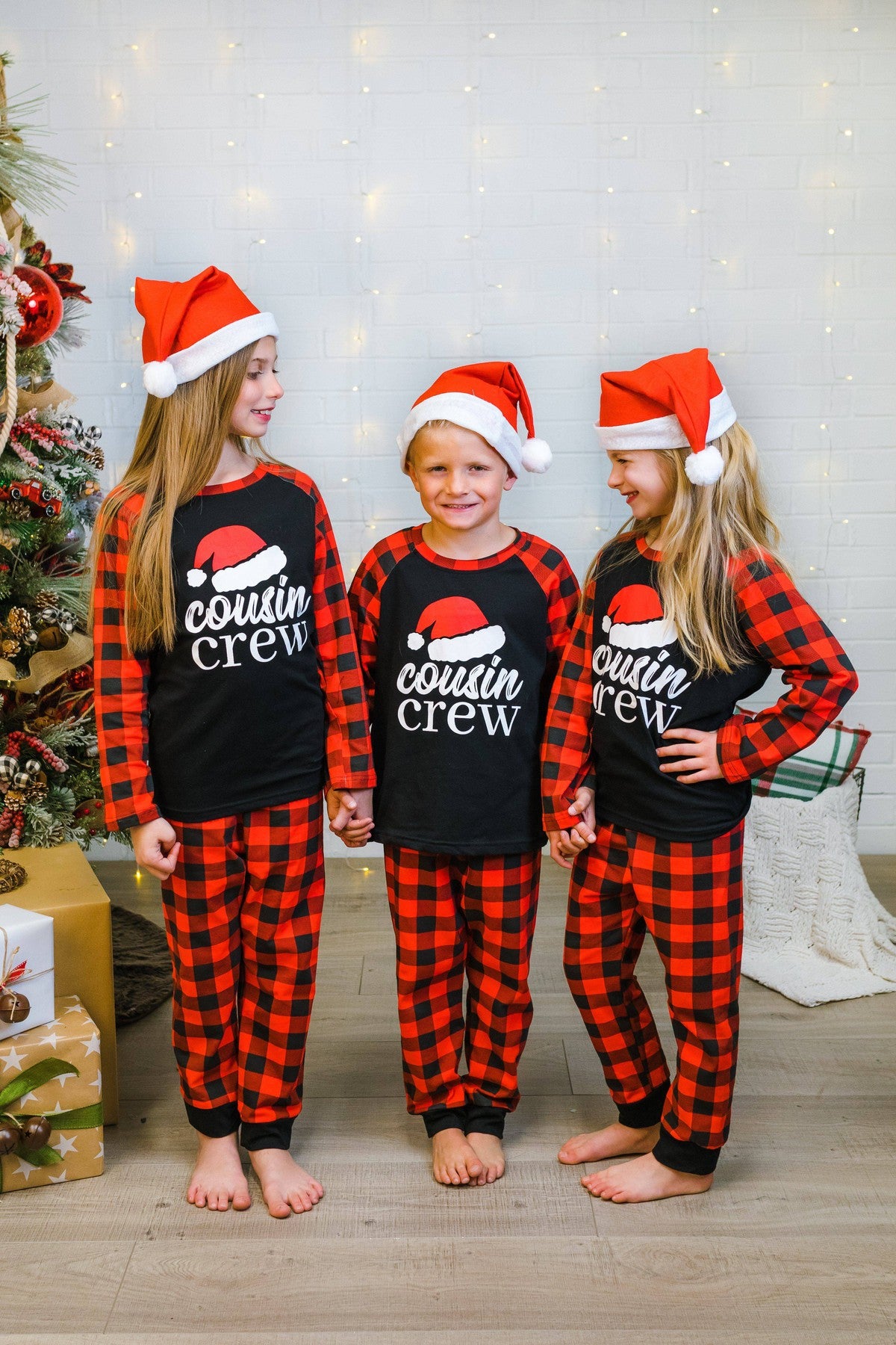 cousin-crew-buffalo-plaid-pajamas-pajamas-sparkle-in-pink-13926718668874 "Cousin Crew" Buffalo Plaid Pajamas - Image 1