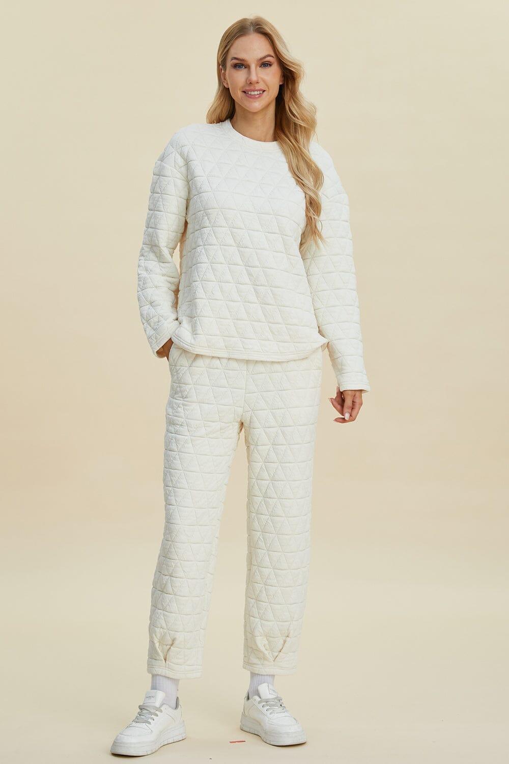 d0053c7d-f1b8-4222-a50e-490e8542a348-Max Double Take Full Size Texture Round Neck Long Sleeve Top and Pants Set - Image 1