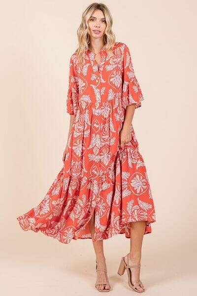 d73a4021-d4a4-4a6a-8eac-6dfb1bcb4238-Min Mittoshop Abstract Leaf Print Tiered Ruffle Dress - Image 1