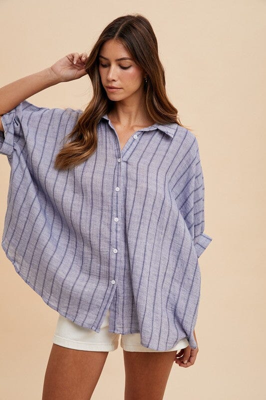 e463f0b2-f56b-489f-99ad-8d7bcaf1b652-Max Annie Wear Striped Button Up Half Sleeve Shirt - Image 1
