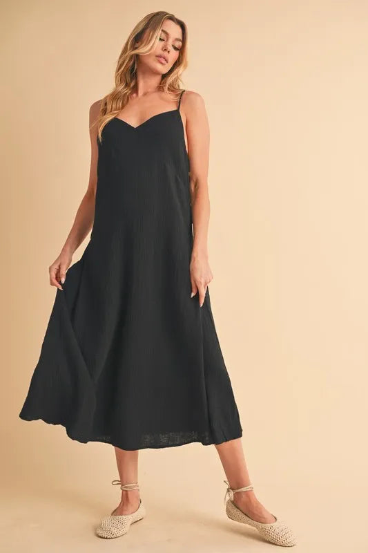 e7c8b90ab75941e799410d1ed63539db-Max-Origin Aemi+Co Side Button Midi Cami Dress - Image 1