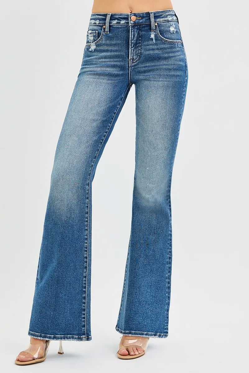 f1165100eef34fa08d09a562ce996707-Max-Origin RISEN Full Size Tummy Control High Rise Flare Jeans Plus Size - Image 1