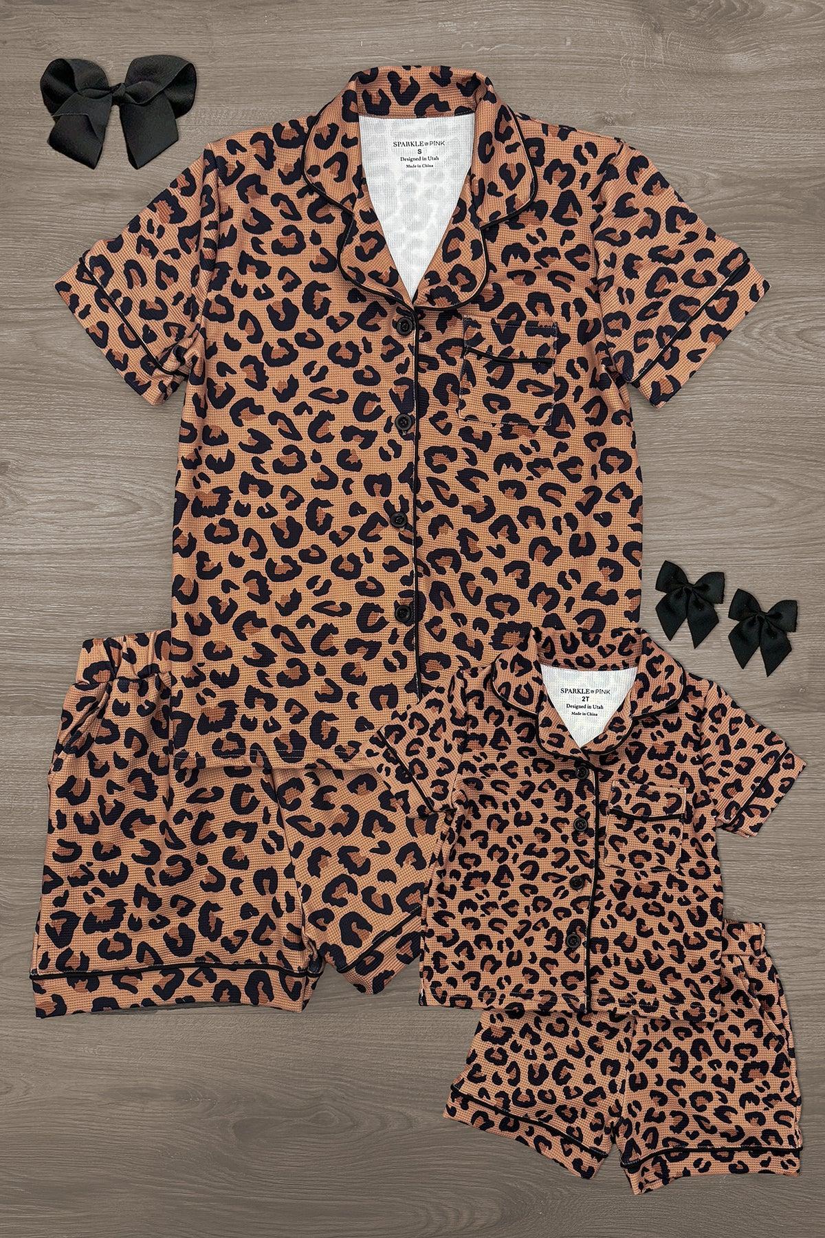 leopardmomandmepajamas Mom & Me - Cheetah Waffle Knit Pajamas - Image 1