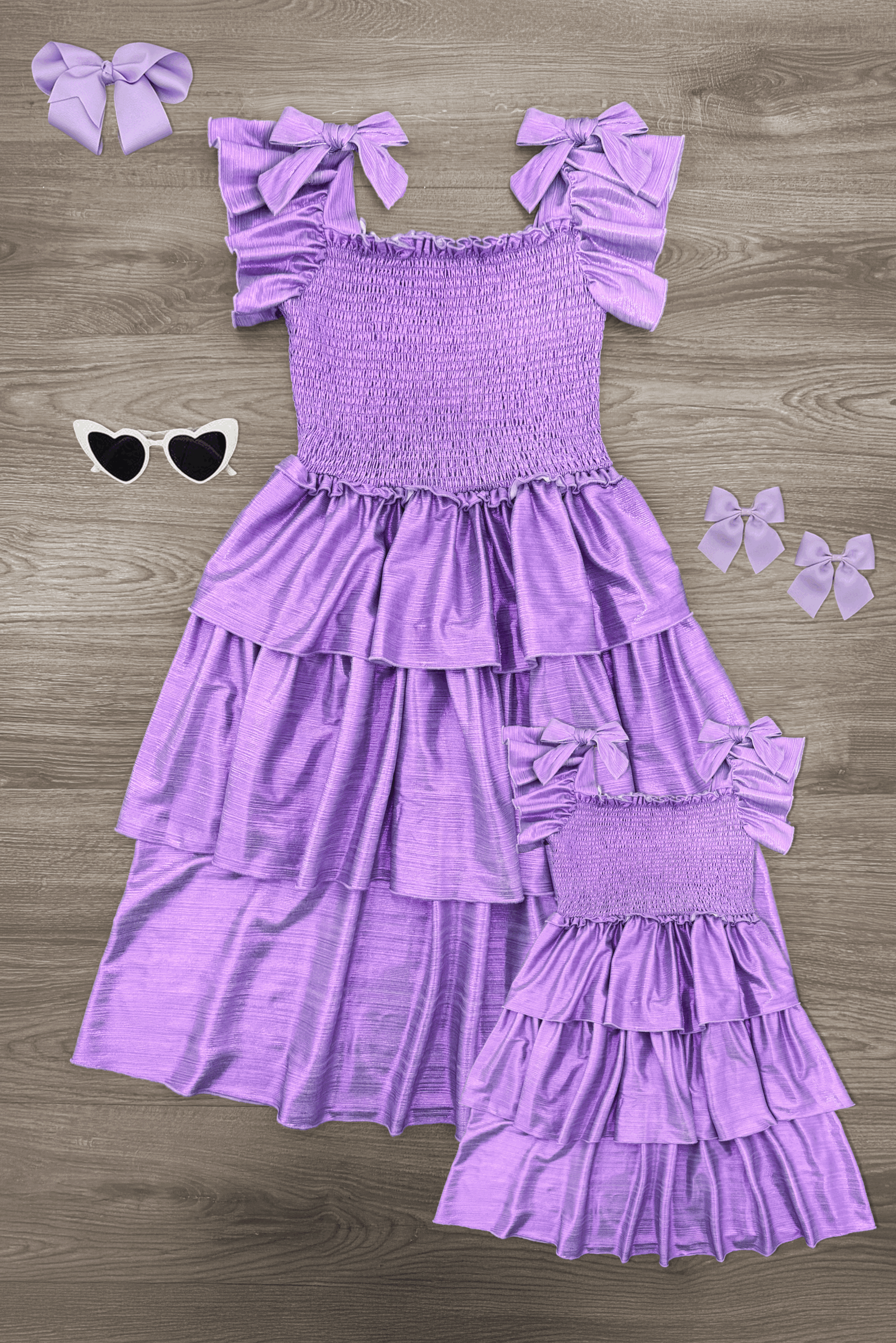 shimmer-dress Mom & Me - Metallic Ruffle Dress - Image 1