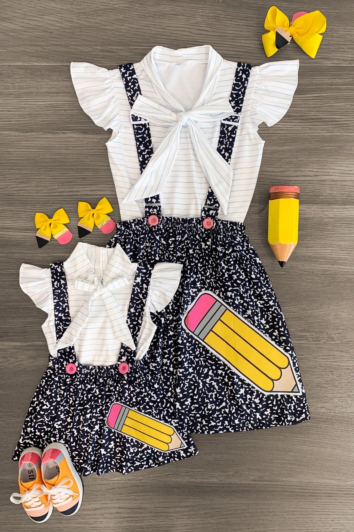 untitled_c184e579-be5a-4f67-9593-2d20a7b083f3 Composition Notebook Suspender Skirt Set - Image 1